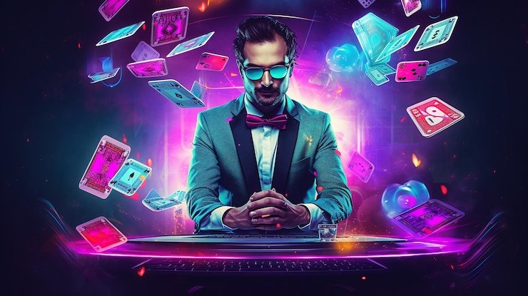 Tampilan beranda joyslot bernuansa neon